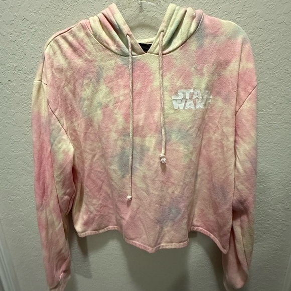 Star Wars Women's Semi Crop Pastel Tie-Dye Hoodie Size XL - Picture 3 of 8
